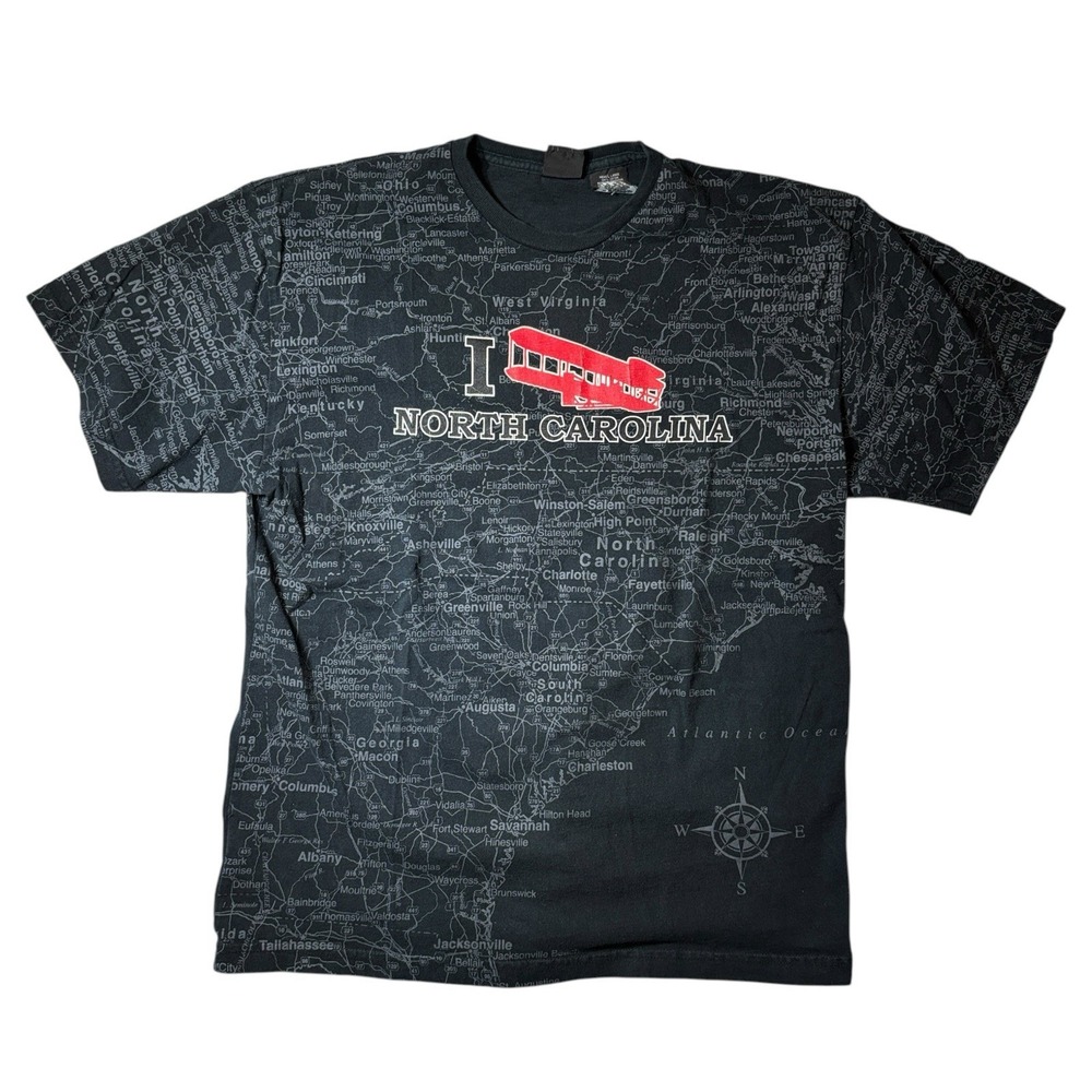 Vintage State of Mine T-Shirt‎ L Black NC Home Sweet Home Graphic Map